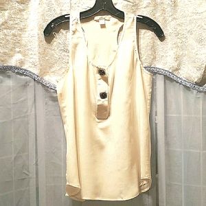 100% SILK TRINITY CREAM TANK SZ MEDIUM